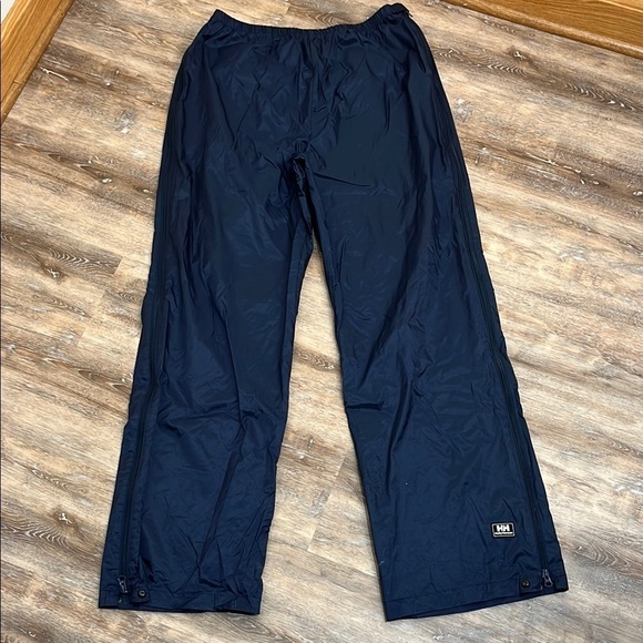 HH Helly Hansen VTG Navy Blue Weatherproof Shell Pants Men's Size XL Zip Sides - Picture 3 of 16